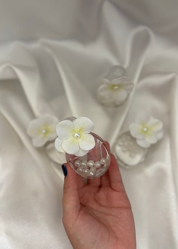 İnci Detaylı Beyaz Ortancalı Kolonya Hediyelik - Görsel 2