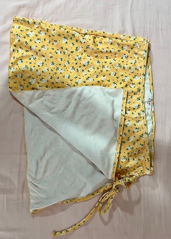 çiçekli sarı pareo etek - Görsel 2