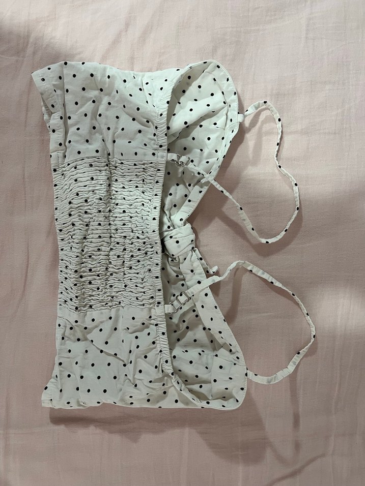 lolita puantiyeli beyaz crop - Görsel 2