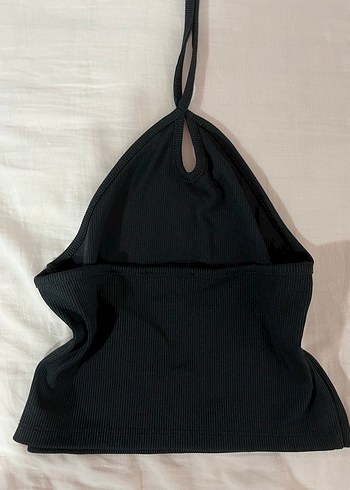 boyundan bağlamalı siyah crop - Görsel 2