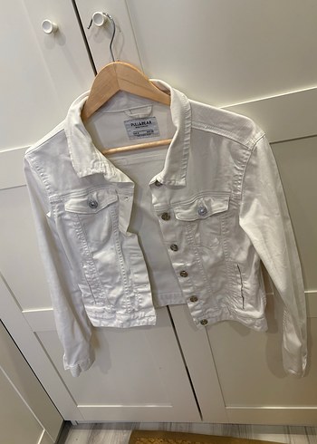 Pull and Bear Beyaz Denim Ceket - Görsel 2