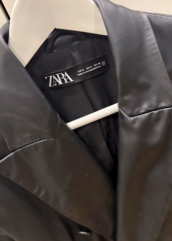 Zara Deri Kadın Ceket Düğmeli - Görsel 3