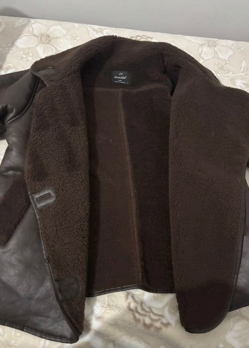 Kahverengi Kürklü Deri Kadın Biker Ceket - Görsel 5