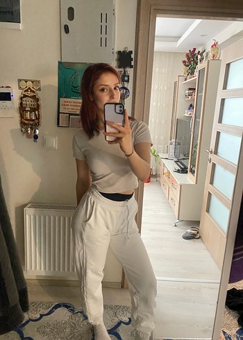 Beyaz Kadın Pamuklu Eşofman Altı - Görsel 2