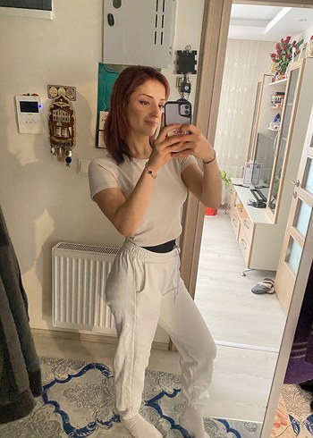 Beyaz Kadın Pamuklu Eşofman Altı - Görsel 3