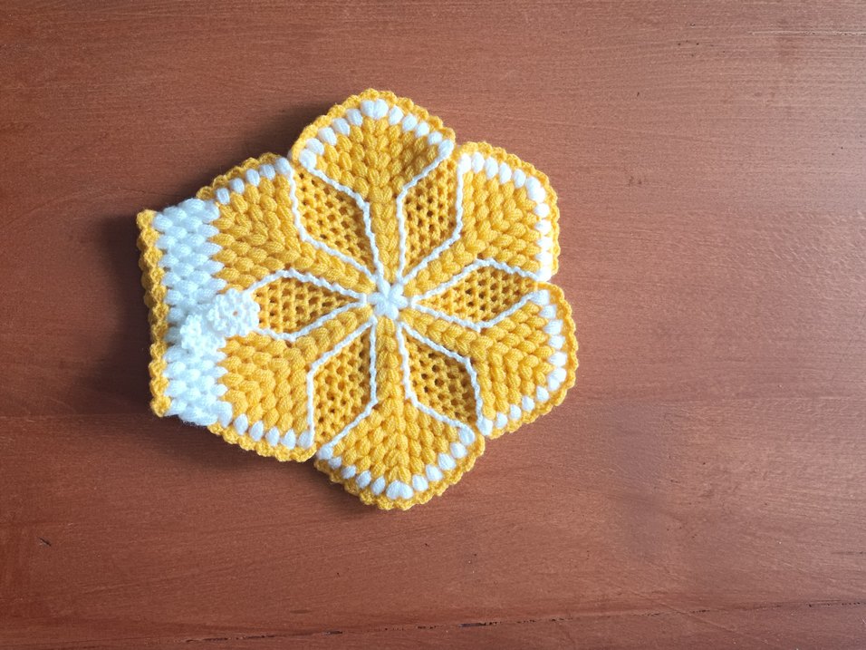 2 Adet El İşi Örgü Çiçek Desenli Banyo Lifi - Görsel 3