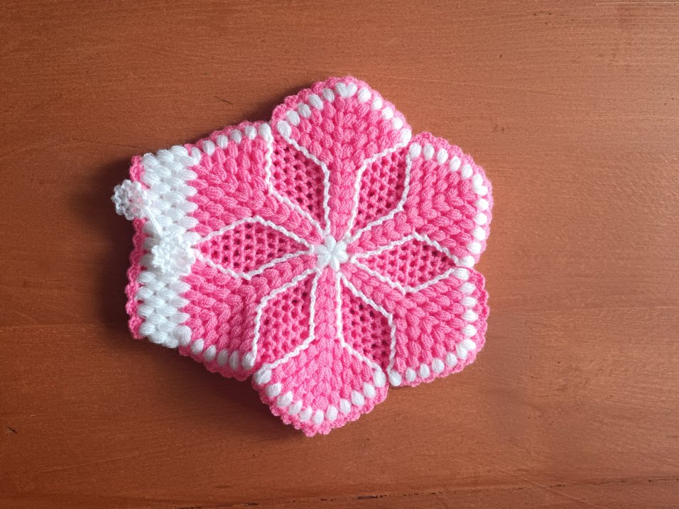 2 Adet El İşi Örgü Çiçek Desenli Banyo Lifi - Görsel 2