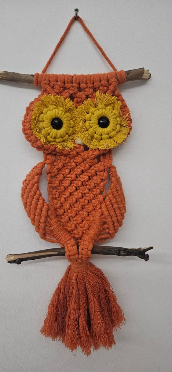 Baykuş Makrome Duvar Süsü - Görsel 2