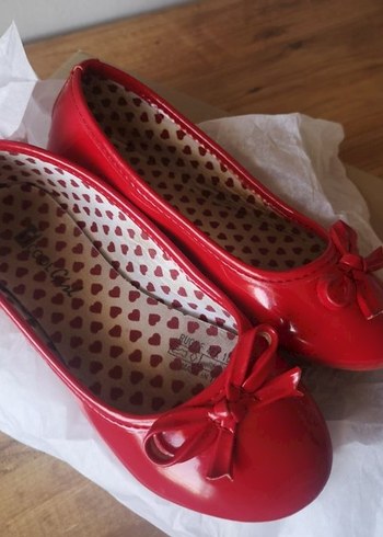 Kız Çocuk Kırmızı Fiyonk Detaylı Babet - Görsel 2