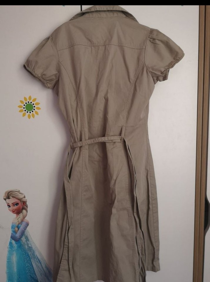 Bej Kemerli Midi Kadın Elbise - Görsel 4