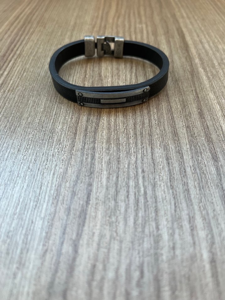 Siyah Rock Punk Erkek Bileklik - Görsel 2