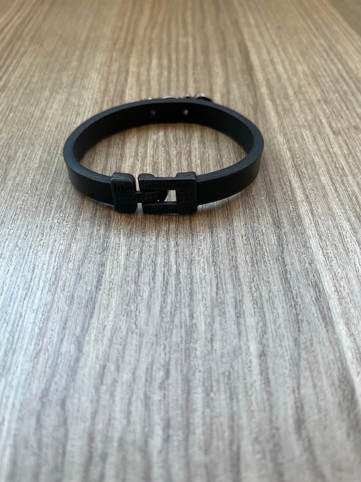 Minimalist Siyah Erkek Biker Bileklik - Görsel 3