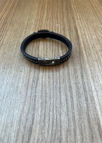 Mavi Deri Erkek Biker Bileklik - Görsel 3