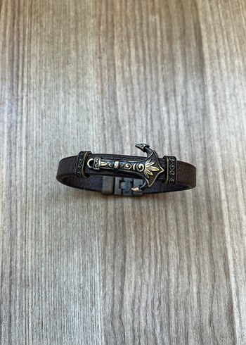 Kahverengi Vintage Biker Erkek Bileklik - Görsel 2