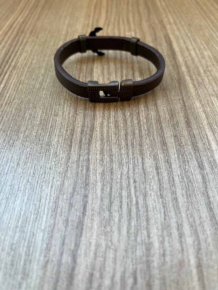 Kahverengi Vintage Biker Erkek Bileklik - Görsel 3