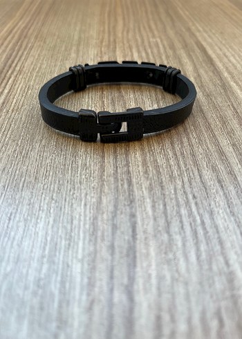 Siyah Minimalist Erkek Biker Bileklik - Görsel 3