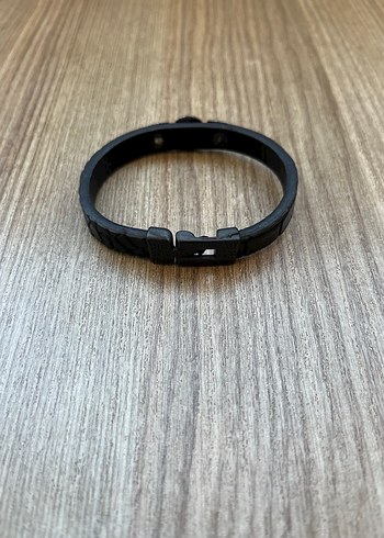 Parlak Siyah Erkek Biker Bileklik - Görsel 3