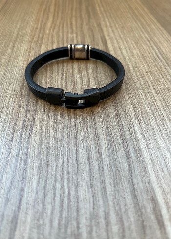 Erkek Siyah Gotik Deri Bileklik - Görsel 3