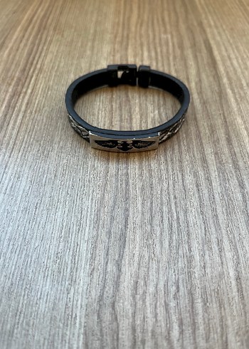 Siyah Biker Tarzı Erkek Bileklik - Görsel 2