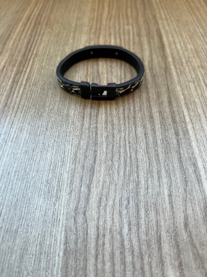 Siyah Biker Tarzı Erkek Bileklik - Görsel 3