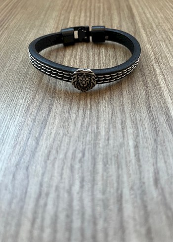 Aslan Figürlü Gri Erkek Bileklik - Görsel 2