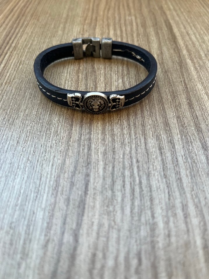 Gri Vintage Biker Erkek Bileklik - Görsel 2