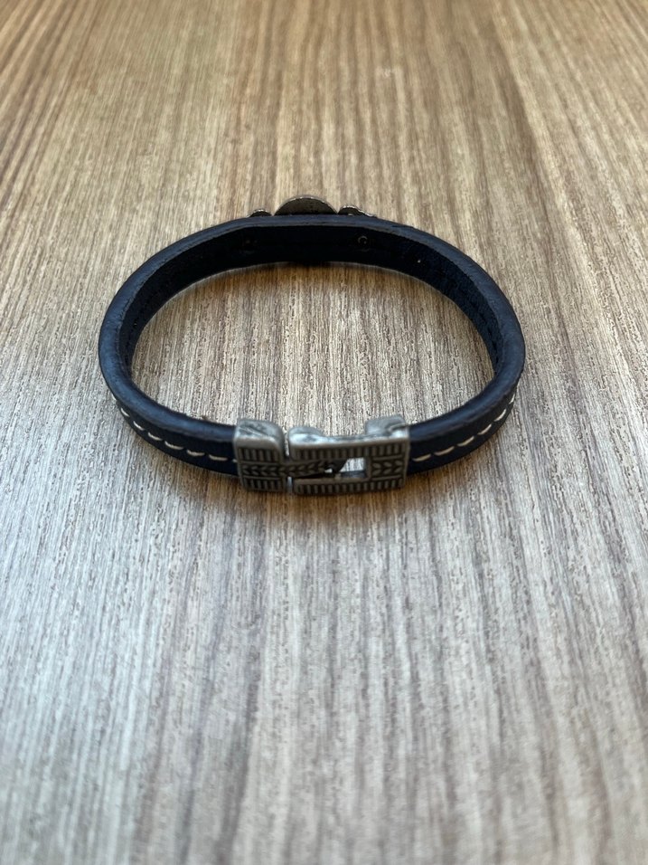 Gri Vintage Biker Erkek Bileklik - Görsel 3
