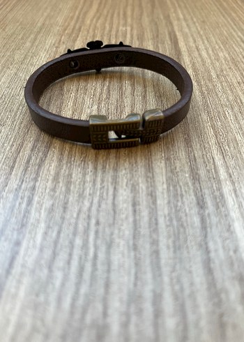 Kahverengi Vintage Biker Erkek Bileklik - Görsel 3