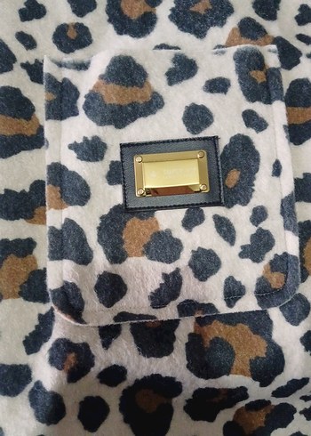 Kapüşonlu Leopar Desenli Kadın Ceket - Görsel 4