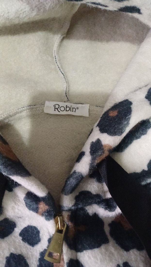 Kapüşonlu Leopar Desenli Kadın Ceket - Görsel 2