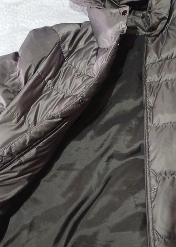 Gri Kadın Midi Kışlık Kapüşonlu Mont - Görsel 2