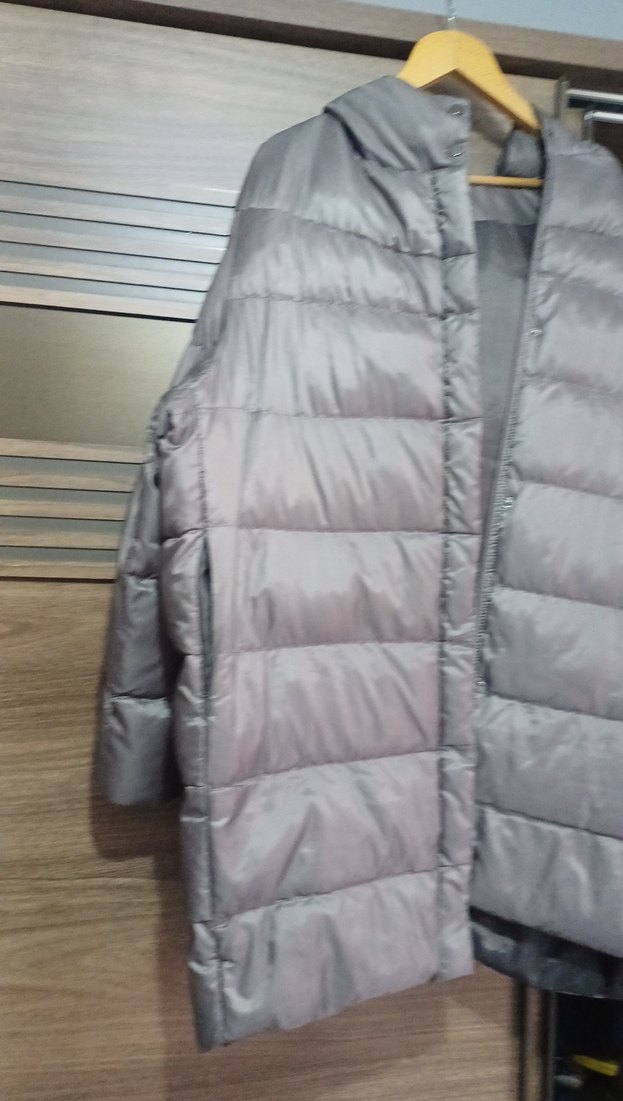 Gri Kadın Midi Kışlık Kapüşonlu Mont - Görsel 4