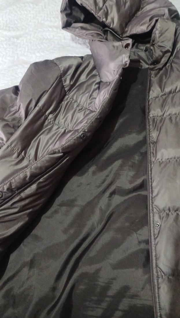 Gri Kadın Midi Kışlık Kapüşonlu Mont - Görsel 2