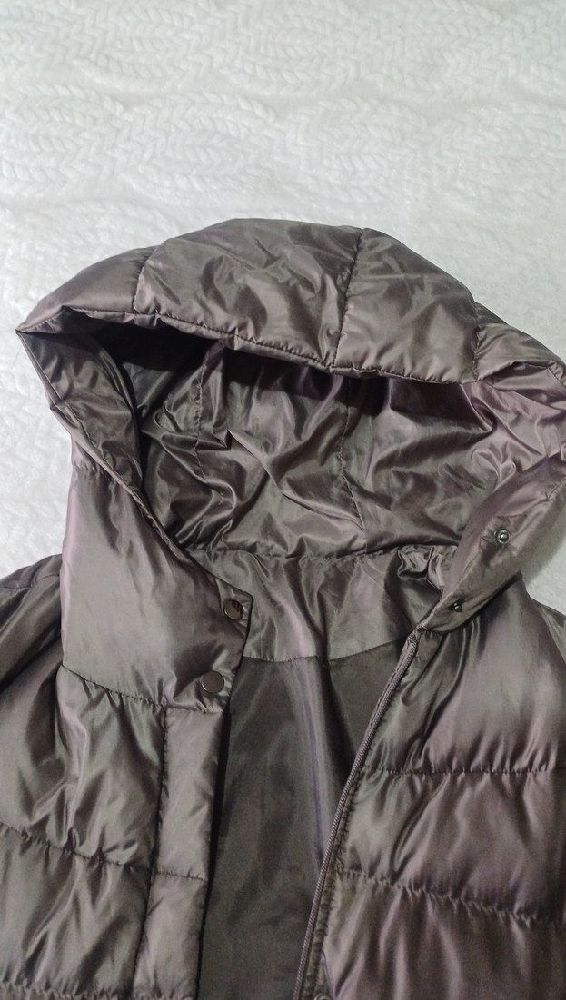 Gri Kadın Midi Kışlık Kapüşonlu Mont - Görsel 3