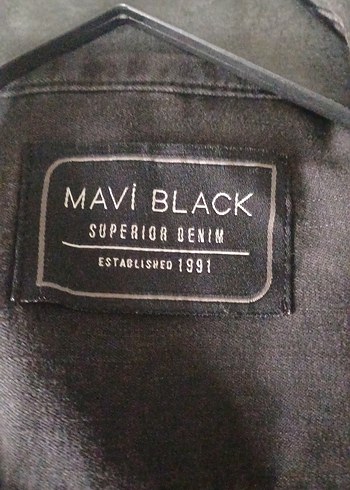 Siyah Denim Düğmeli Erkek Gömlek - Görsel 2