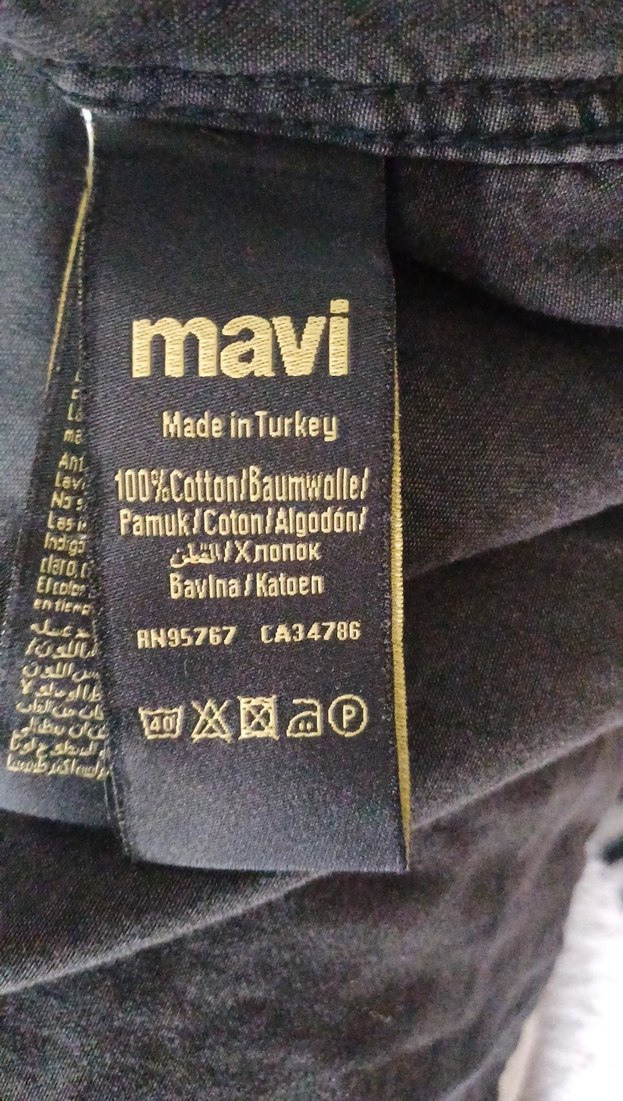 Siyah Denim Düğmeli Erkek Gömlek - Görsel 3