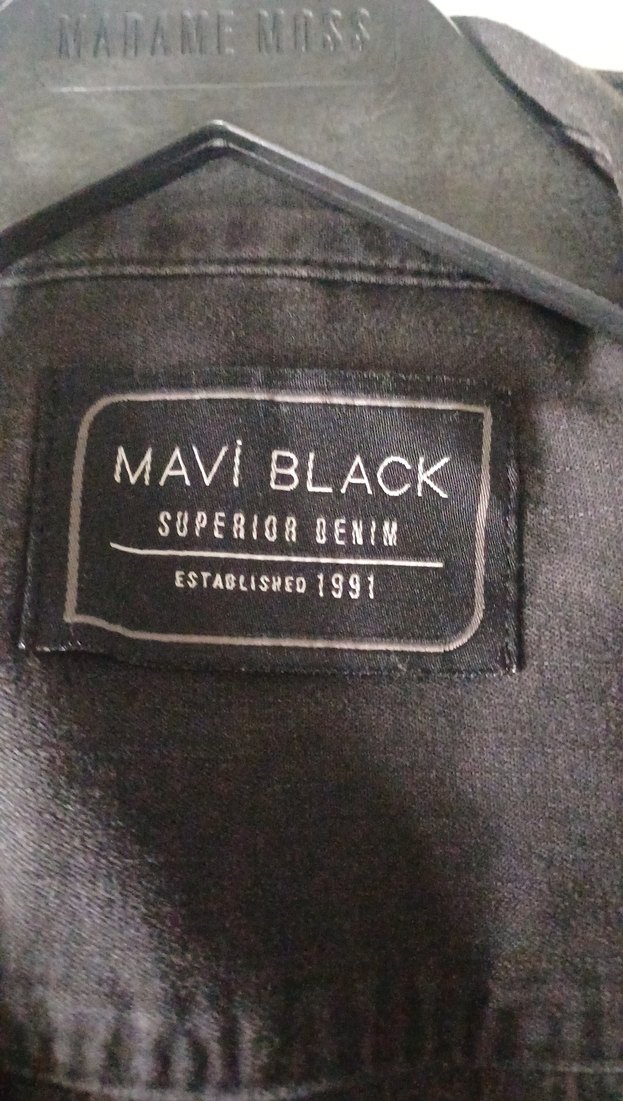 Siyah Denim Düğmeli Erkek Gömlek - Görsel 2