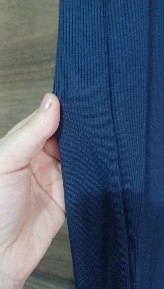 Lacivert Saten Görünümlü Hamile Midi Elbise - Görsel 4