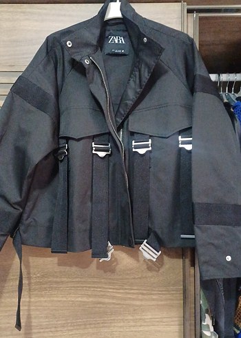 Zara Siyah Midi Street Wear Kadın Ceket - Görsel 6