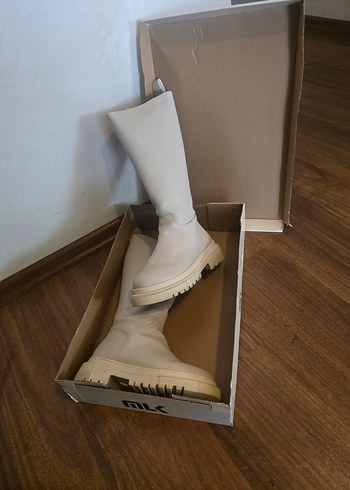 Bej Kadın Dizüstü Platform Topuklu Bot - Görsel 3