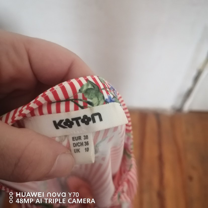 Kolsuz Pembe Çiçekli Kız Bluzu - Görsel 2