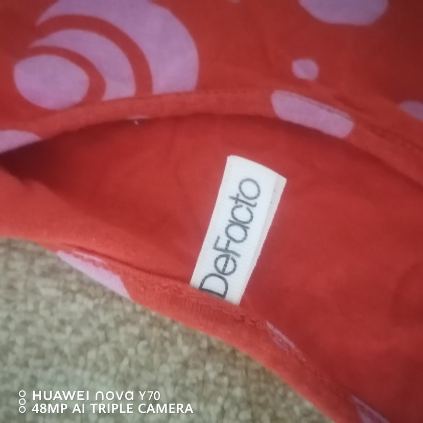 Kız Çocuk Pembe Çilek Desenli Elbise - Görsel 5