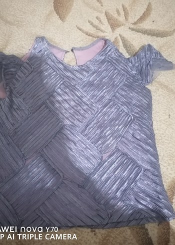 Kız Çocuk Gri Baskılı Pamuklu Tayt - Görsel 2