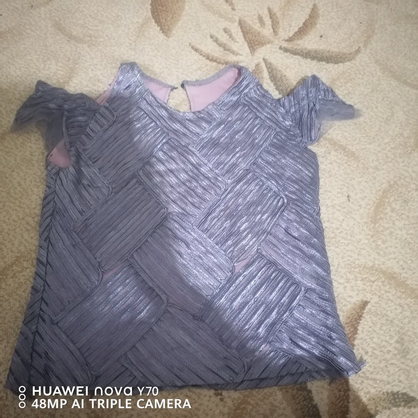 Kız Çocuk Gri Baskılı Pamuklu Tayt - Görsel 2