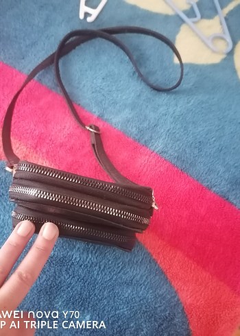 Kahverengi Deri Kadın Çapraz Çanta - Görsel 2