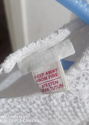 Kız Çocuk Beyaz Askılı Pamuklu Elbise - Görsel 4