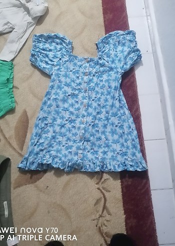 Kız Çocuk Beyaz Askılı Pamuklu Elbise - Görsel 6