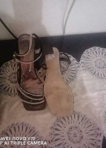 Gri Dantel Detaylı Stiletto Kadın Abiye Ayakkabı - Görsel 5