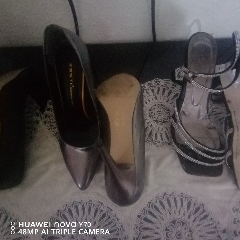 Gri Dantel Detaylı Stiletto Kadın Abiye Ayakkabı - Görsel 4