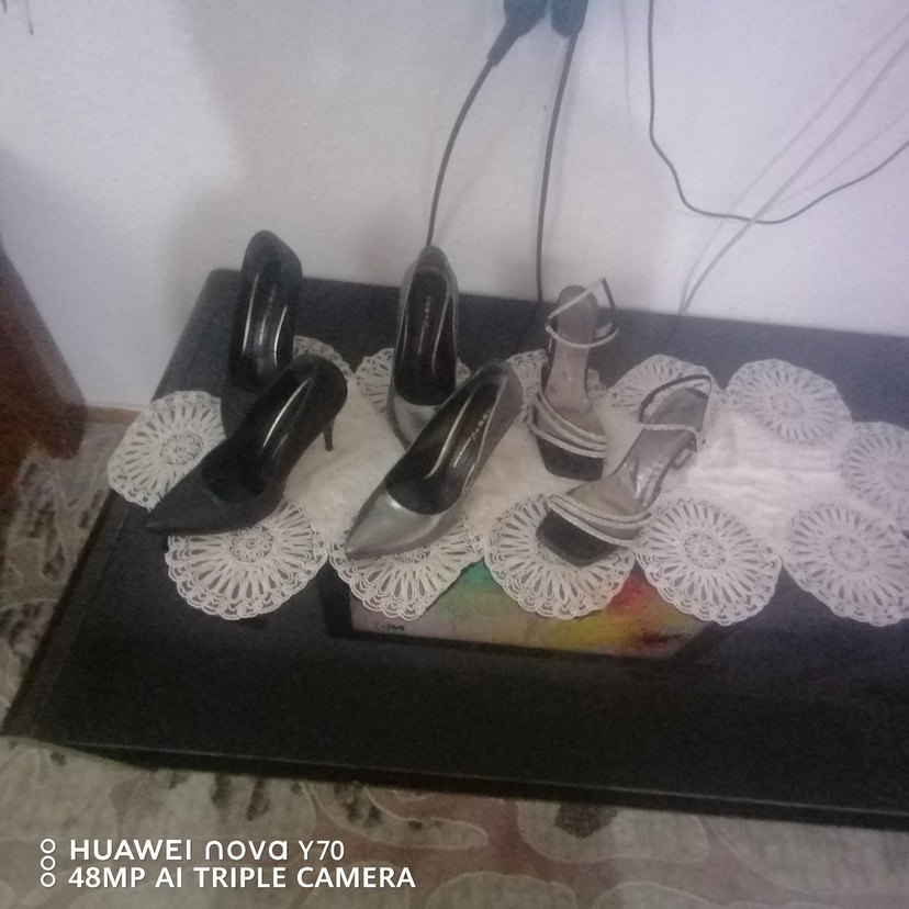 Gri Dantel Detaylı Stiletto Kadın Abiye Ayakkabı - Görsel 2